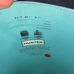 Blue hunter rain boots